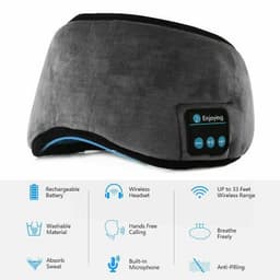 قناع النوم الذكي بتقنية بلوتوث (Bluetooth Sleep Mask) – عصابة رأس مريحة مع سماعات مدمجة لنوم عميق واسترخاء تام 3