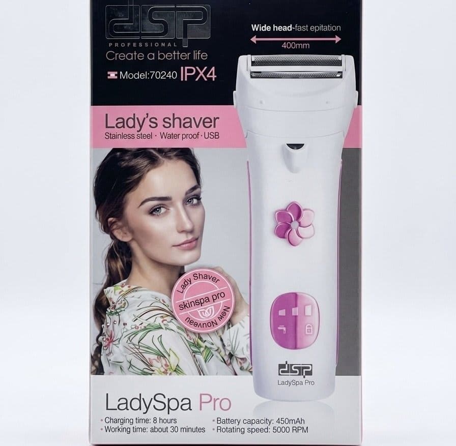 ماكينة الحلاقة النسائية LadySpa Pro من DSP - حلاقة ناعمة، آمنة ومقاومة للماء